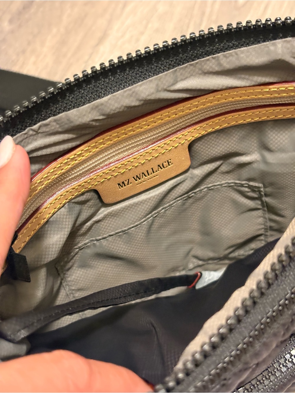 MZ Wallace Quilted Crossbody with Black Exterior and Tan Trim - NEVER USED - Picture 3 of 13